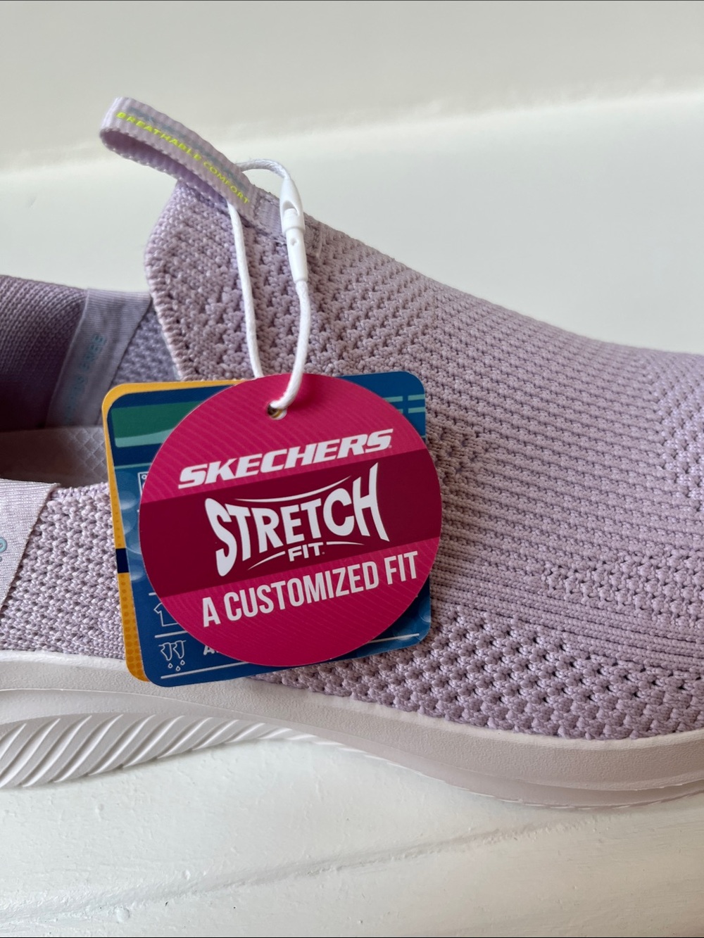 Skechers Women's Slip-On Stretch Knit Sneakers - Light Purple - Picture 11 of 12